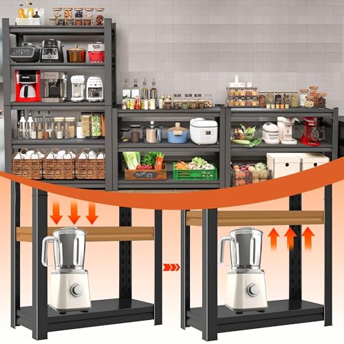 Metal Kitchen Storage Shelves, 4-Tier Heavy Duty Shelving Unit - size: 4-Tier 54"Hx 15.75"W x11.8"D
