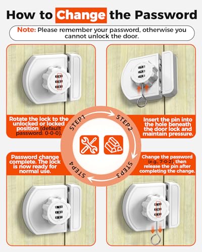 Combination Cabinet Lock, Keyless Code Lock, White, 2 Pack - color: White-2PCS