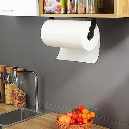 Zunto Black Under Cabinet Paper Towel Holder - Stainless Steel - color: Matte Black/Cabinet Door