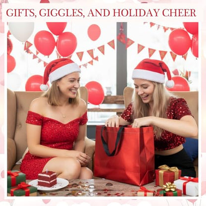 Eccliy 80 Pcs Reusable Gift Bags, Large, Red - color: Red, size: Large
