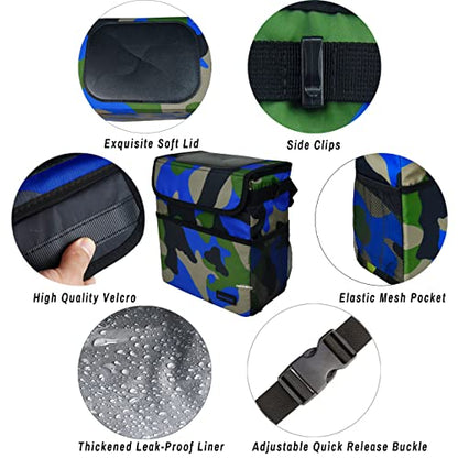SIBOFUEGO Cute Car Trash Can with Lid, Collapsible, Leak-Proof, 2 Gallon - color: Blue Camo, size: 2 Gallons