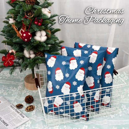 Christmas Poly Mailer 10x13 Inch 25 Pcs, Santa Claus and Snowflakes - color: Santa Claus and Snowflakes, size: 10x13 Inch 25Pcs