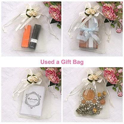 SumDirect Rose Organza Gift Bags - 50Pcs 4x6 inch Yellow Wedding Favor Gift Bags, Jewelry Pouches with Drawstring for Party Wedding Christmas Valentine - color: Yellow