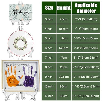 LonlyEagle 4 Pack 12 Inch Clear Plastic Easels or Stand/Plate Holders to Display Pictures or Other Items at Weddings, Plate Stands for Home Decoration, Birthday, Tables - size: 12 inch