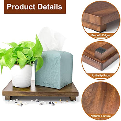 Wood Riser For Display Walnut Wood Pedestal Stand, farmhouse decor Soap Tray, Displays Your Plant Bottles Candles for Your Home Kitchen (Large, 12 x 7.1 x1.57Inch) - size: Large &12*7.1*1.57‘’