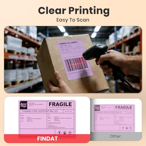 Direct Thermal Label Purple Vinyl 4 x 6 Inch Printer Sticker 250 PCS - color: Purple