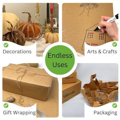 N.F. String & Son Kraft Paper Sheets - 20 x 16 in. - 250 Kraft Sheets, Kraft Paper, Heavy-Duty Brown Craft Paper Sheets for Arts and Crafts, Drawing, DIY, Packaging (250)