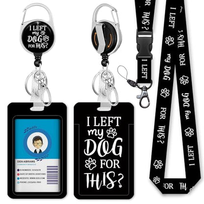 Giancomics Dog Lover Lanyards for ID Badges Holder Retractable Badge Reel - color: Dog Lover