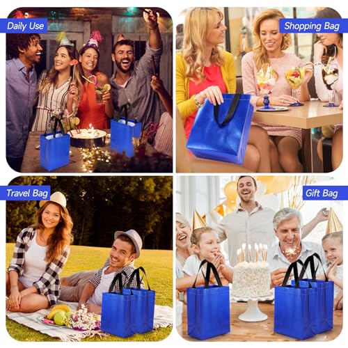 Eccliy 80 Pcs Reusable Gift Bags, Medium, Blue - color: Blue, size: Medium