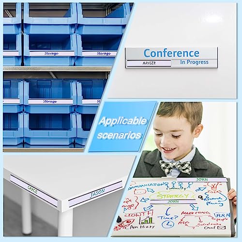 C Channel Magnetic Labels Holders 30 Pack 0.5'' x 4'' for Metal Racks - size: 0.5 x 4 Inch