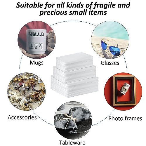 300 Pack Packing Foam Pouches and Sheets, 4 Sizes Cushion Wrap Sleeves