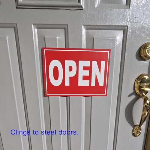 Open & Closed Flexible Magnetic Signs 7.5 x 10.75 in. White Letters on Red