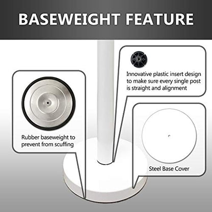 VIP Crowd Control Retractable Belt Stanchion Queue Safety Barrier Set, 36" Ht, 78" Belt (2 WHT Posts White Belt) - color: 2 WHT Posts White Belt