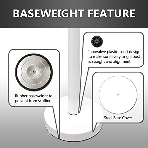 VIP Crowd Control Retractable Belt Stanchion Queue Safety Barrier Set, 36" Ht, 78" Belt (2 WHT Posts Caution Belt) - color: 2 WHT Posts Caution Belt