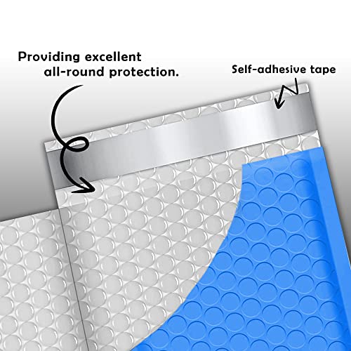 Yens Bulk Blue Poly Bubble Mailers 10.5x16 200 Pack Usable 10.5x15 - color: Blue, size: 10.5" x 16"
