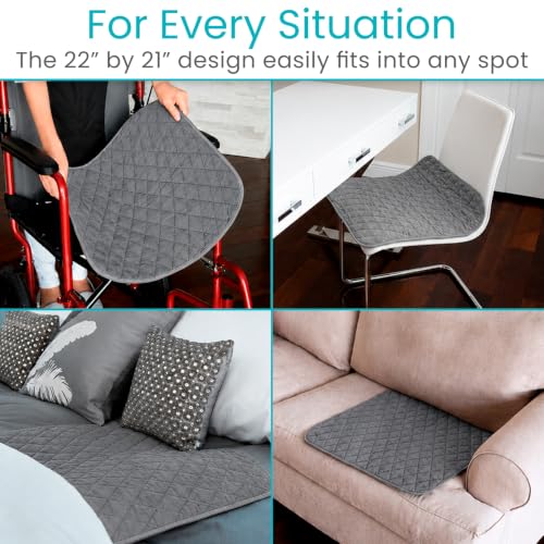 Sures Waterproof Chair Pads for Incontinence (22" x 21") - Washable - color: Gray, size: 1 Pack