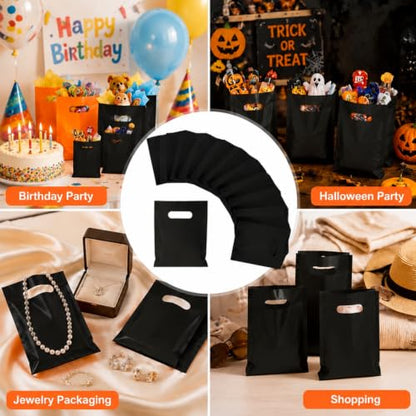 Maitys Black 300 Pcs Small Plastic Bags with Handles 5x7 for Business - color: Black