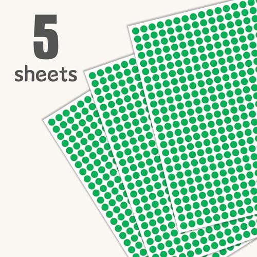 1/4" Green Dot Stickers Small Tiny Mini Little Circle Stickers - color: Green, size: 1/4 INCH