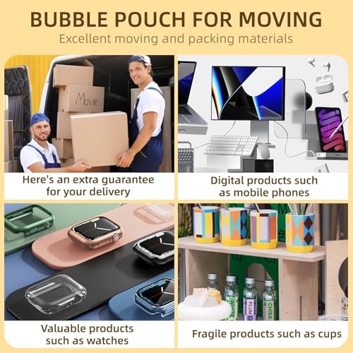 100PCS 6x8" Clear Bubble Pouches Wrap,Double Wall Cushioned Wrap,Shockproof - size: 6X8''-100PCS