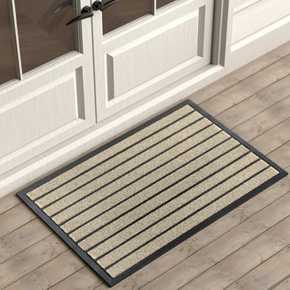 ubdyo Extra Durable Door Mat Outside Entrance (36" x 24", Bright Beige) - color: Bright Beige, size: 36" x 24" (Rectangular)