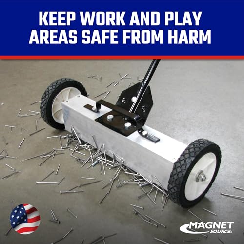 Master Magnetics Magnetic Sweeper with Wheels - Rolling Magnet Sweeper with Adjustable Handle - Powerful Magnetic Tool for Lawn and Shop Use - Pick Up Nails and Other Metal Debris - 18” - style: 18"