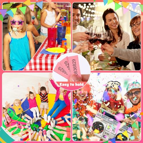 Kosiz 504 Pcs Raffle Tickets Basket Auction 10 Bid Numbers, Pink - color: Pink