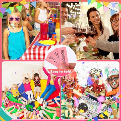 Kosiz 504 Pcs Raffle Tickets Basket Auction 10 Bid Numbers, Pink - color: Pink