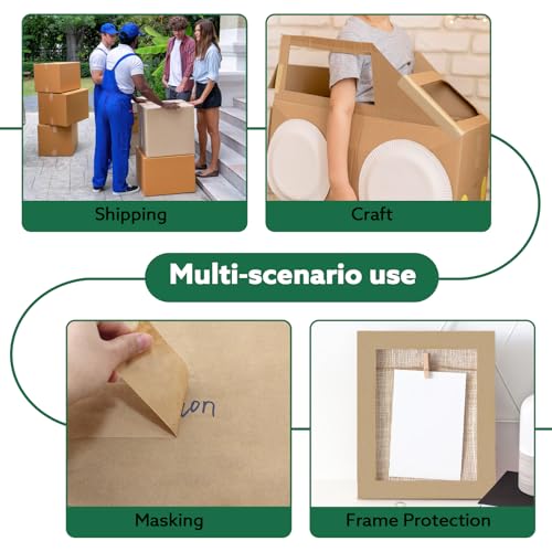 EFOK 6 Rolls Brown Packing Tape Bulk Packaging Kraft Paper Tape 2In X 55Yds