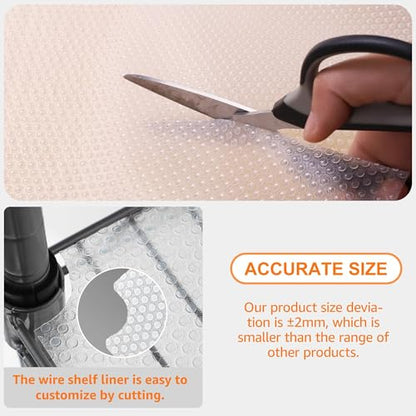 Shelf Liner for 14 inch Wire Shelving: Precise Size 13.5" W x 97" L Clear - size: 13.5"W x 97"L