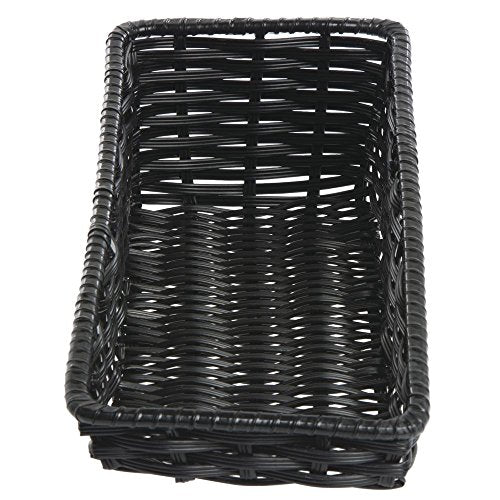 HUBERT Black Storage Basket with Tapered Front - 7 1/2"L x 18"D x 1 1/2" to 5"H - color: Black, size: 7.5"Lx18"Dx1.5-5"H