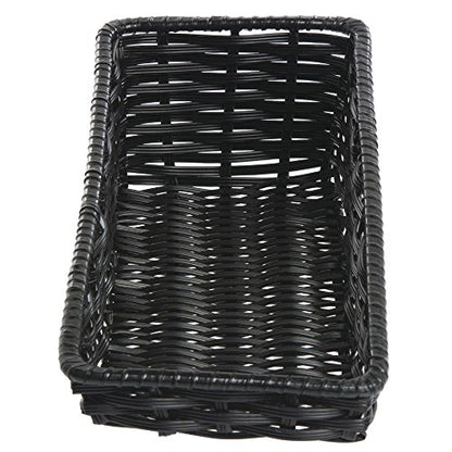 HUBERT Black Storage Basket with Tapered Front - 7 1/2"L x 18"D x 1 1/2" to 5"H - color: Black, size: 7.5"Lx18"Dx1.5-5"H