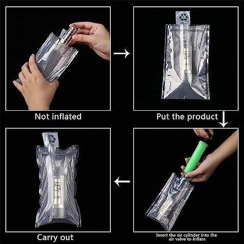 Miupoo Packaging Air Bags,Clear Plastic Inflatable Air Packaging Protector Bag with Free Pump Cushion,Air Cushion Blocking Packaging Bag,6x6 Inches,100 Pieces - size: 6x6×100 Inches