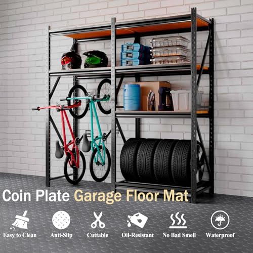 StellarStar 4x10 FT Garage Floor Mat, 2mm Thickened PVC Coin Pattern - color: Gray(Coin), size: 4x10 FT