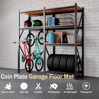 StellarStar 4x10 FT Garage Floor Mat, 2mm Thickened PVC Coin Pattern - color: Gray(Coin), size: 4x10 FT