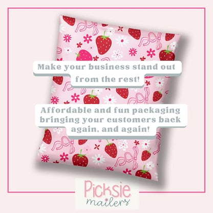 Picksie Mailers - 10x13 Poly Mailer Shipping Bag Cute Pink Mailing Envelope - color: Berry Pop - Pink, size: 10x13