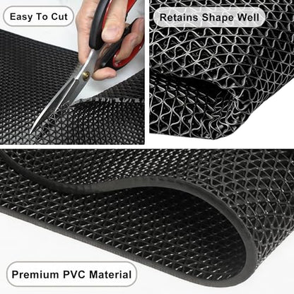 Thick PVC Drainage Floor Mat 3FTX16.4FT Black PVC Pool Floor Mat - size: 196.8" x 36" (Rectangular)