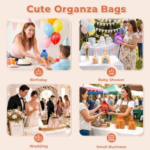 Crweety 50PCS Organza Bags 3x4 Navy Blue Small Gift Bags Mesh Drawstring - color: Navy Blue