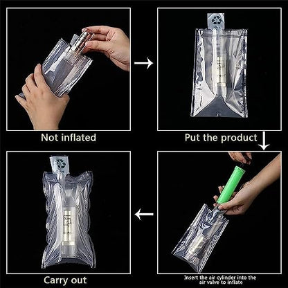 Miupoo Packaging Air Bags,Clear Plastic Inflatable Air Packaging Protector Bag with Free Pump Cushion,Air Cushion Blocking Packaging Bag,10x12 Inches,100 Pieces - size: 10x12×100 Inches