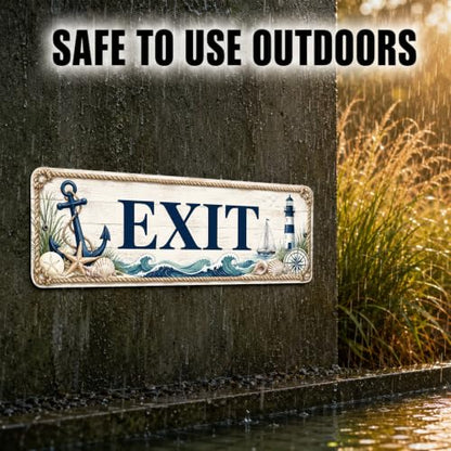 Exit Coastal Business Sign — Metal Door & Wayfinding Sign for stores - style: EXIT