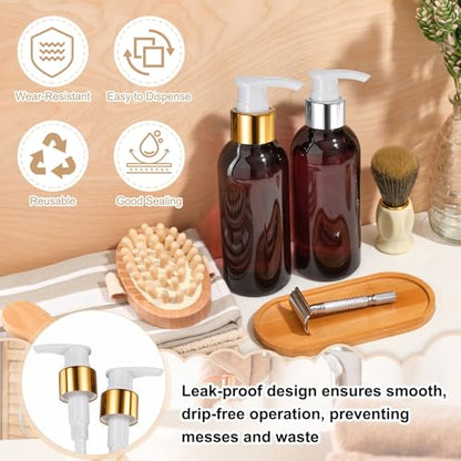 uxcell Soap Dispenser Pump Heads Gold/White 12 Pcs Pcs - color: Gold/White, size: 24/410