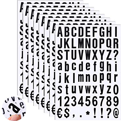 Zonon 8 Sheets Mailbox Numbers Letters Stickers,1 Inch,Black in White - color: Black in White, size: 1 Inch