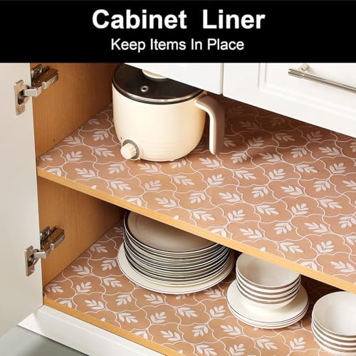 Cooyes Shelf Liners for Kitchen Cabinets Waterproof Kitchen Cupboard Mats - color: Aclear, size: 23.6"W x 236"L
