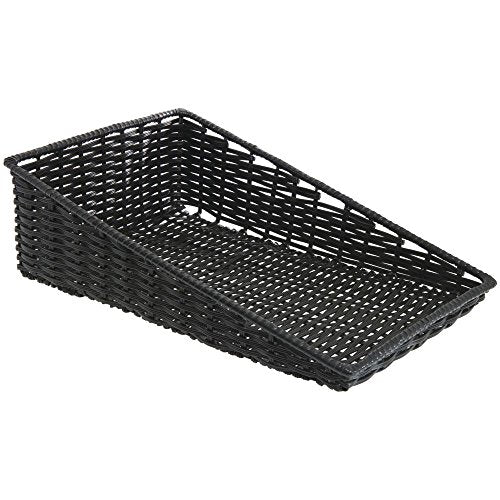 Kratos Rectangular Black Plastic Tapered Washable Produce Basket - color: Black, size: 15.5"Lx 24"D x 1.5"-7"H