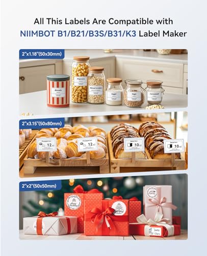 NIIMBOT B1 Label Maker Came with 3 Roll White Labels(Blue) - color: Blue, size: Printer+ 3 Tapes