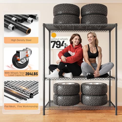 REIBII 4-Tier Shelving Unit with Cover, Dustproof, with Wheels for Pantry - size: 36" W x 14.3" D x 56.5" H