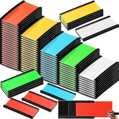 Seajan Magnetic Label Holder for Shelving Channel Tag, 3 x 6'', 100 Pcs - size: 3 x 6''