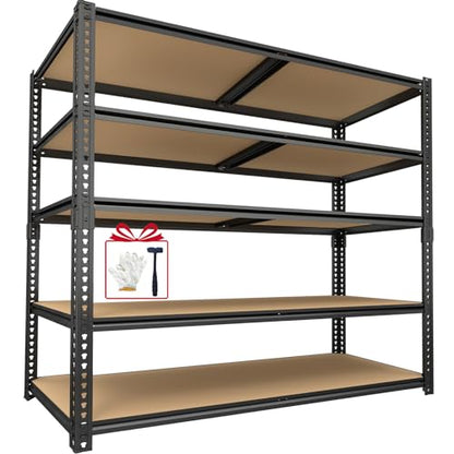 40W Garage Storage Shelves,Garage Shelves Heavy Duty,5 Tier Shelving Unit,2400LBS Capacity Heavy Duty Shelving for Garage Storage,Warehouse,72" H x40 W x20 D - size: 72" H x 40" W x 20" D