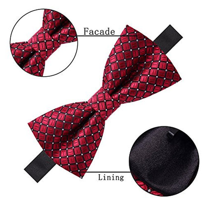 AUSKY 8 PACKS Elegant Adjustable Pre-tied Bow Ties for Men Boys (1&4&5&6&8 Pack for option) - color: E
