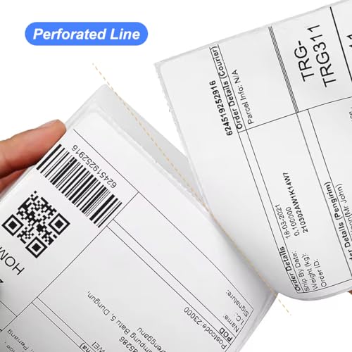 OausTect 4x6 Shipping Label 500 Fanfold Labels for Rollo, Zebra Direct Thermal Printer, with Perforations - size: 500 Labels
