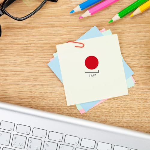 ChromaLabel Red Removable Dot Stickers, 1/2 Inch, 1000/Roll - color: Red, size: 1/2"